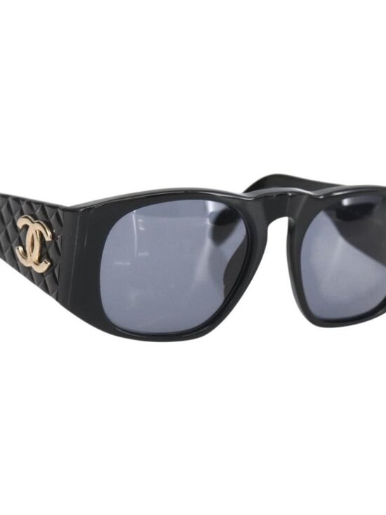 CHANEL Sunglasses plastic Black CC Auth 160328